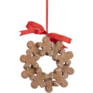 Clayre & Eef 6PR5414 Závěsný perník 10x2x10 cm hnědý a bílý