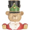 Clayre & Eef 6PR5752 Svícen Medvěd 9x6x10 cm hnědo-červený