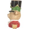 Clayre & Eef 6PR5752 Svícen Medvěd 9x6x10 cm hnědo-červený