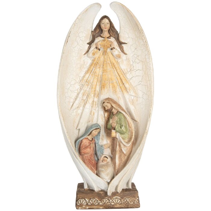 Clayre & Eef Andělská dekorace 19x10x40 cm béžovo-hnědá