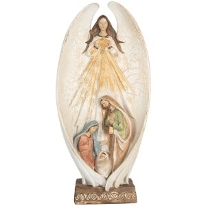 Clayre & Eef Andělská dekorace 19x10x40 cm béžovo-hnědá