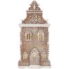 Clayre & Eef Dekorace Dům s LED 17x15x35 cm hnědo-bílá