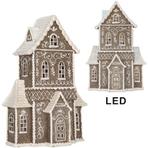 Clayre & Eef Dekorační domeček s LED 23x11x33 cm