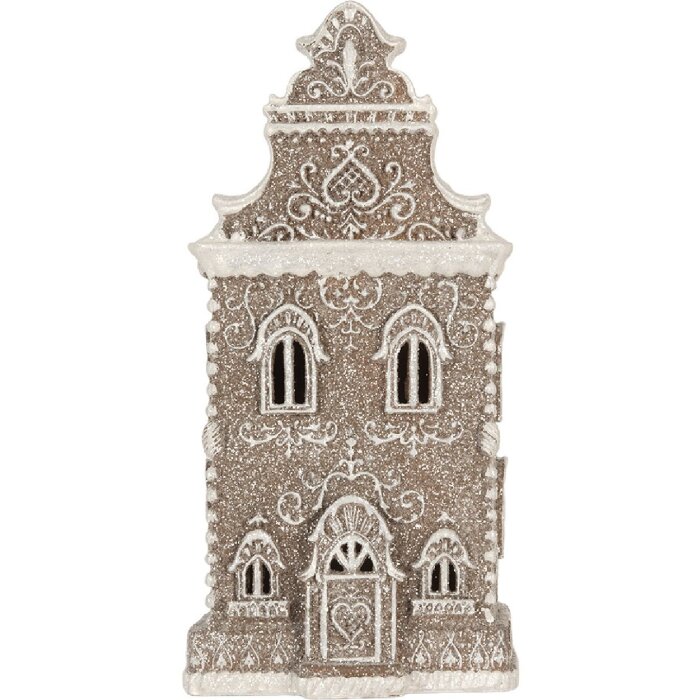 Clayre & Eef Dekorativní domeček s LED světly 17x15x35 cm