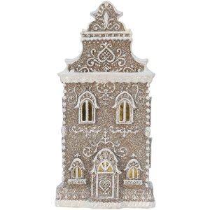 Clayre & Eef Dekorativní domeček s LED světly 17x15x35 cm