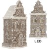 Clayre & Eef Dekorativní domeček s LED světly 17x15x35 cm