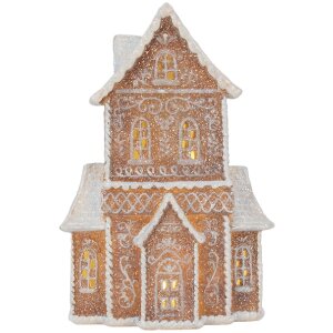 Clayre & Eef Dekorační domeček s LED 16x8x23 cm