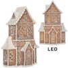 Clayre & Eef Dekorační domeček s LED 16x8x23 cm