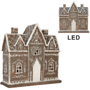 Clayre & Eef Dekorativní domeček s LED 26x10x25 cm