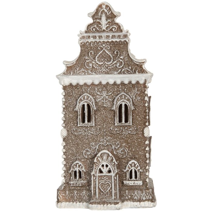 Clayre & Eef Dekorační domeček s LED 12x11x25 cm