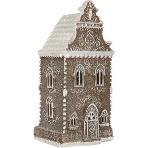 Clayre & Eef Dekorační domeček s LED 12x11x25 cm