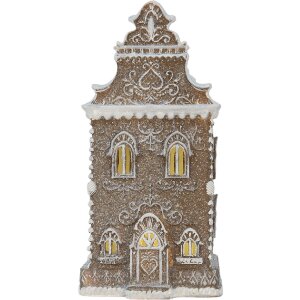 Clayre & Eef Dekorační domeček s LED 12x11x25 cm