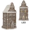 Clayre & Eef Dekorační domeček s LED 12x11x25 cm
