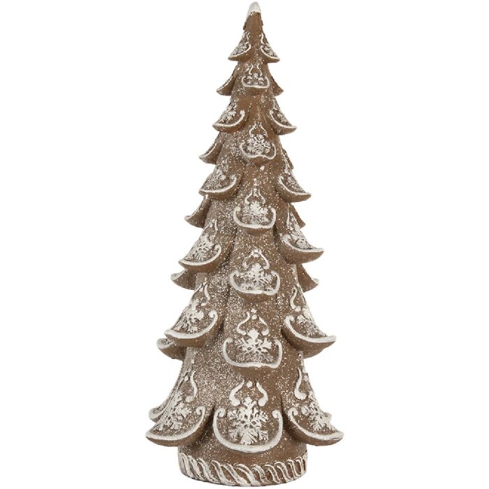 Clayre & Eef Vánoční strom 19x19x40 cm hnědý a bílý