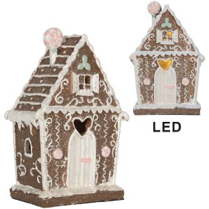 Clayre & Eef 6PR5820 Dekorace Dům s LED 14x9x21 cm