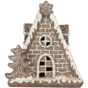 Clayre & Eef Dekorační domeček s LED 17x10x18 cm