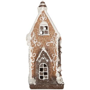 Clayre & Eef Dekorativní domeček s LED osvětlením 15x9x20 cm