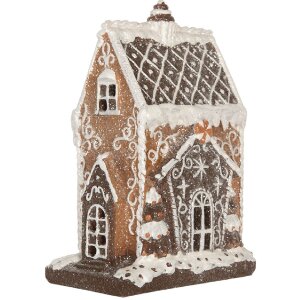 Clayre & Eef Dekorativní domeček s LED osvětlením 15x9x20 cm