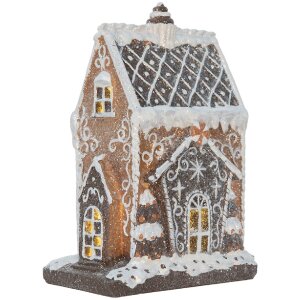 Clayre & Eef Dekorativní domeček s LED osvětlením 15x9x20 cm