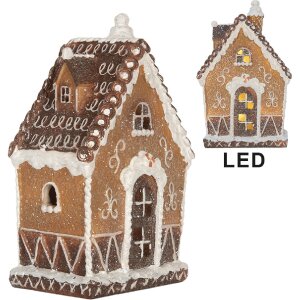 Clayre & Eef 6PR5827 Dekorace Domeček s LED 13x9x20 cm