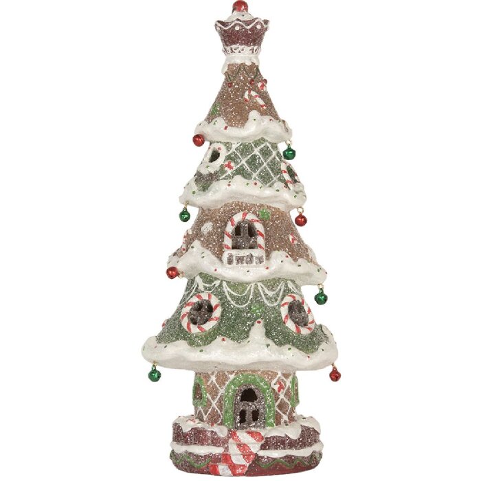 Clayre & Eef Dekorativní vánoční stromek s LED 15x12x36 cm