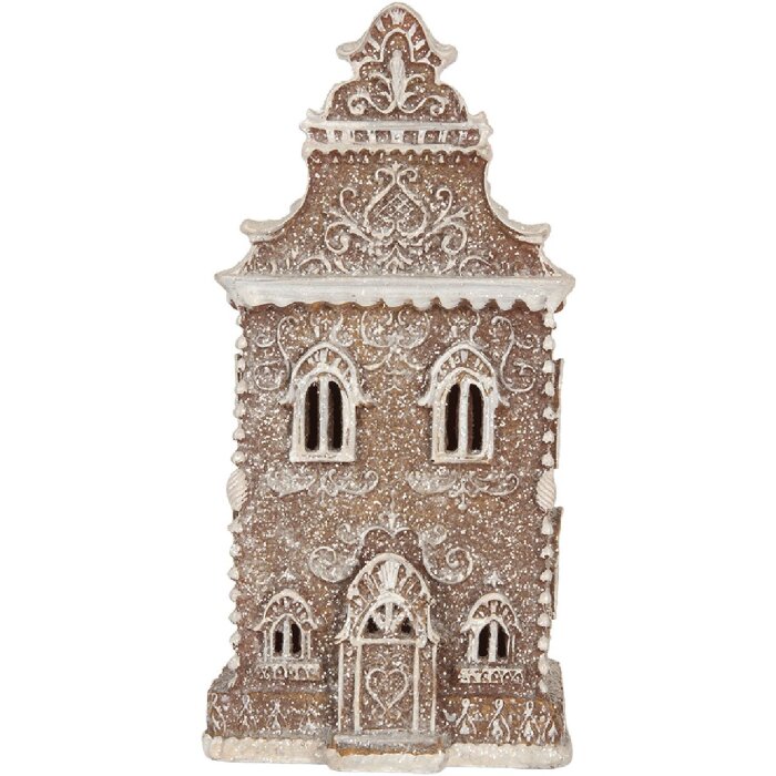 Clayre & Eef Dekorační domeček s LED 12x11x25 cm