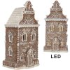 Clayre & Eef Dekorační domeček s LED 12x11x25 cm