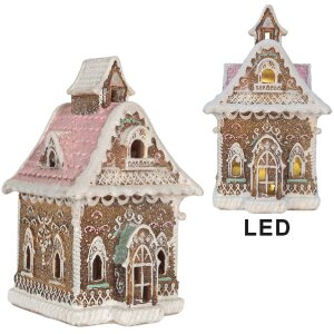 Clayre & Eef Dekorace Dům s LED 16x15x25 cm