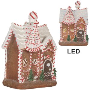 Clayre & Eef 6PR5834 Dekorativní domeček s LED 16x12x23 cm