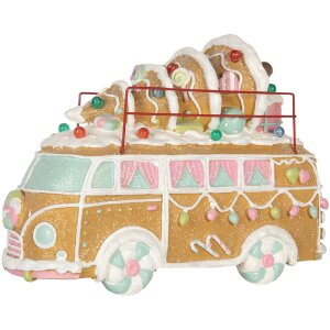 Clayre & Eef Dekorační autobus s LED 31x12x23 cm