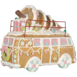 Clayre & Eef Dekorační autobus s LED 31x12x23 cm