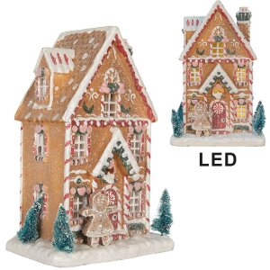 Clayre & Eef Dekorativní domeček s LED 17x12x25 cm