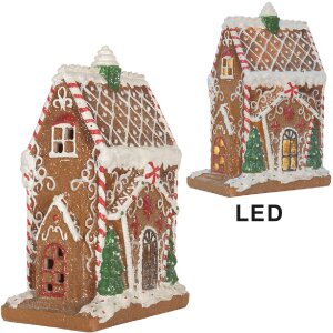 Clayre & Eef Dekorativní domeček s LED 15x9x20 cm