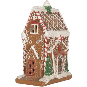Clayre & Eef Dekorativní domeček s LED 15x9x20 cm