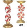 Clayre & Eef 6PR5850 Svícen LED Ø10x23cm Zlatobílý Polyresin