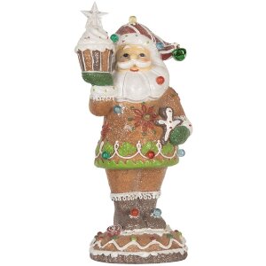 Clayre & Eef Dekorace Santa Claus s LED 15x13x32 cm