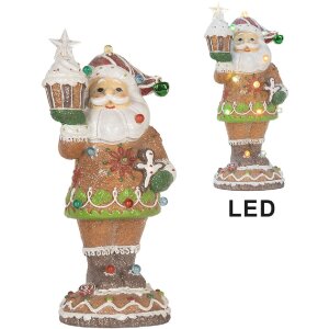 Clayre & Eef Dekorace Santa Claus s LED 15x13x32 cm