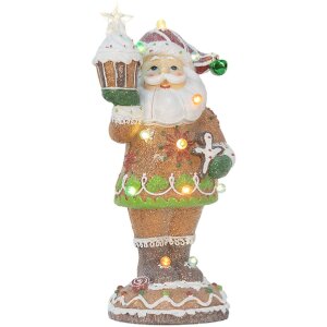 Clayre & Eef Dekorace Santa Claus s LED 15x13x32 cm