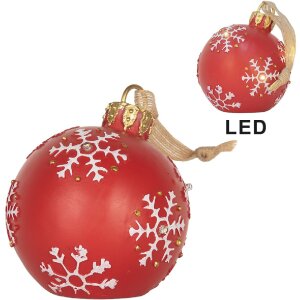 Clayre & Eef 6PR5858 Vánoční závěs s LED koule 12x14 cm