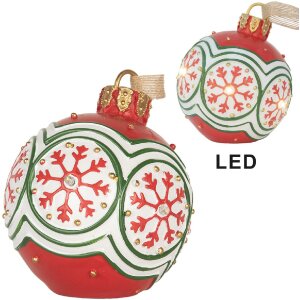 Clayre & Eef 6PR5859 Vánoční koule s LED Ø 12x14 cm