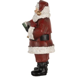 Clayre & Eef Dekorace Santa Claus s knihou 10x10x21 cm