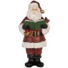 Clayre & Eef Dekorace Santa Claus s knihou 10x10x21 cm