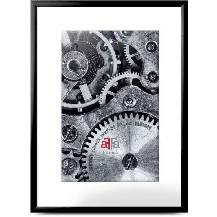 FramesFactory Hliníkový rám 24x30 cm černý s umělým sklem