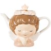 Clayre & Eef Čajová konvice 650 ml béžovo-růžová 21x12x16 cm