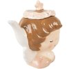 Clayre & Eef Čajová konvice 650 ml béžovo-růžová 21x12x16 cm