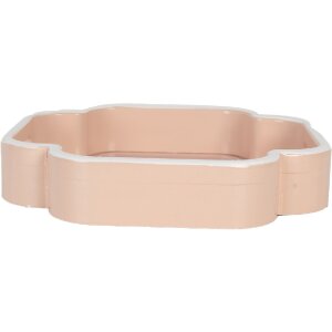 Clayre & Eef Dekorativní podnosy (sada 2) béžovo-růžové 30x30/24x24 cm