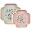 Clayre & Eef Dekorativní podnosy (sada 2) béžovo-růžové 30x30/24x24 cm