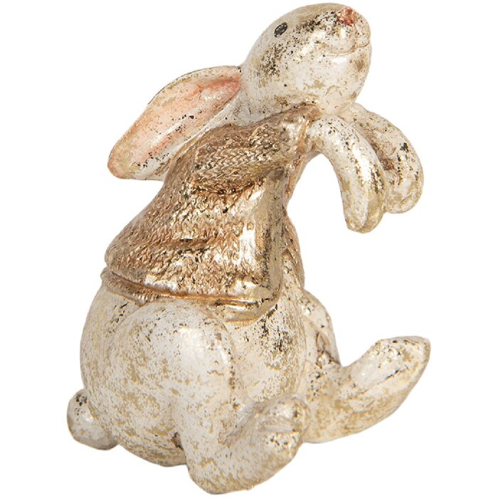 Clayre & Eef 6PR5485 Dekorativní králík 6x5x7 cm béžovo-hnědý