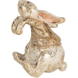 Clayre & Eef 6PR5485 Dekorativní králík 6x5x7 cm béžovo-hnědý