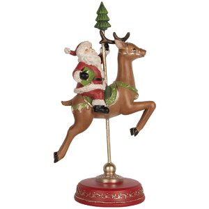Clayre & Eef 6PR5763 Vánoční dekorace Santa na sobu 16x11x30 cm
